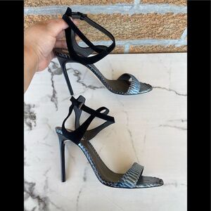 Reed Krakoff Snake and Suede Harness Sandal 391/2
